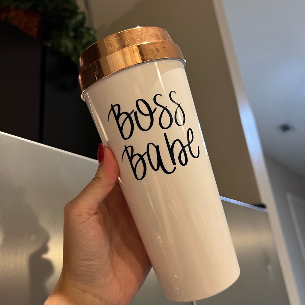 White and Gold 'Boss Babe' Tumbler